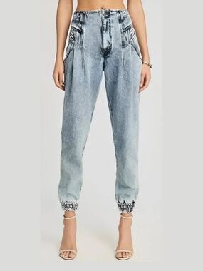 Retrofête Miriam Acid Wash Denim Jogger Pants Size 24 | NWOT | Revolve